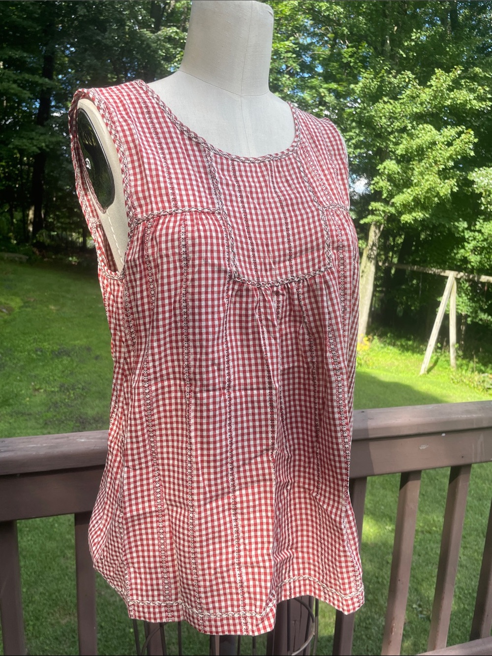 Red Gingham Babydoll Top
